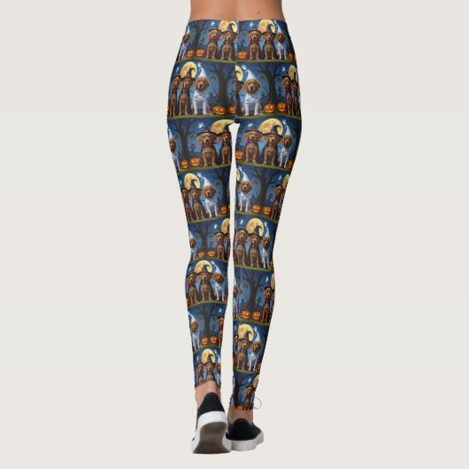 Chesapeake Bay Terrier Pompoen Halloween Grappig Leggings (Achterkant)