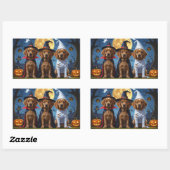 Chesapeake Bay Terrier Pompoen Halloween Grappig Rechthoekige Sticker (Vel)