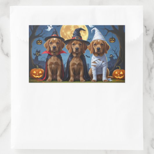 Chesapeake Bay Terrier Pompoen Halloween Grappig Rechthoekige Sticker (Tas)