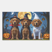 Chesapeake Bay Terrier Pompoen Halloween Grappig Rechthoekige Sticker (Voorkant)