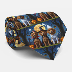 Chesapeake Bay Terrier Pompoen Halloween Grappig Stropdas