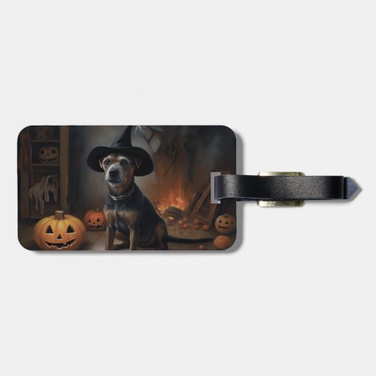 Chesapeake Bay Terrier pompoenen Halloween eng Bagagelabel (Achterkant horizontaal)