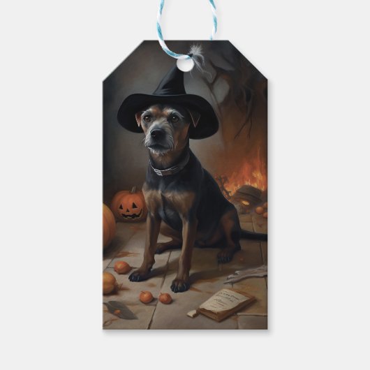 Chesapeake Bay Terrier pompoenen Halloween eng Cadeaulabel (Voorkant)
