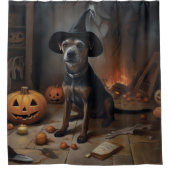 Chesapeake Bay Terrier pompoenen Halloween eng Douchegordijn (Voorkant)