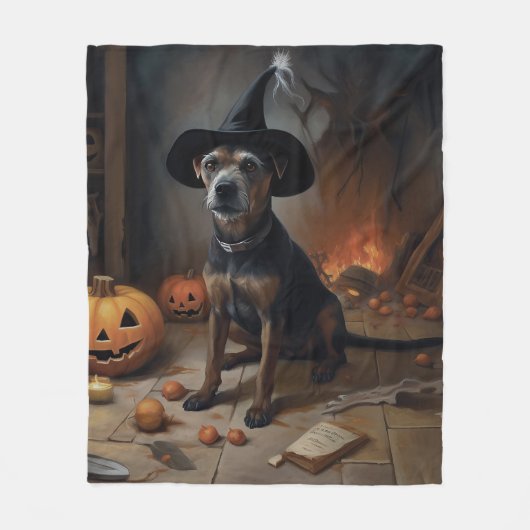 Chesapeake Bay Terrier pompoenen Halloween eng Fleece Deken (Voorkant)