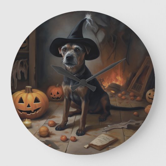 Chesapeake Bay Terrier pompoenen Halloween eng Grote Klok (Voorkant)