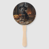 Chesapeake Bay Terrier pompoenen Halloween eng Handwaaier (Achterkant)