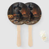 Chesapeake Bay Terrier pompoenen Halloween eng Handwaaier (Voorkant en achterkant)