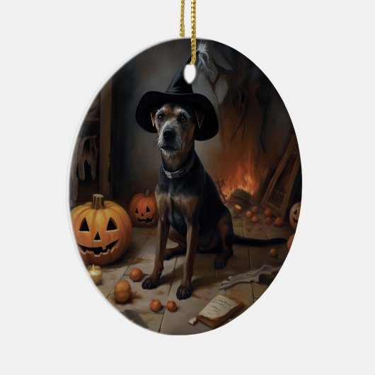 Chesapeake Bay Terrier pompoenen Halloween eng Keramisch Ornament (Rechts)