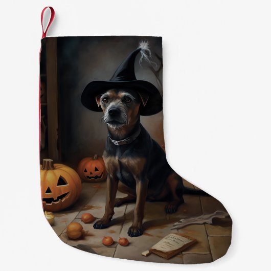 Chesapeake Bay Terrier pompoenen Halloween eng Kleine Kerstsok (Voorkant)