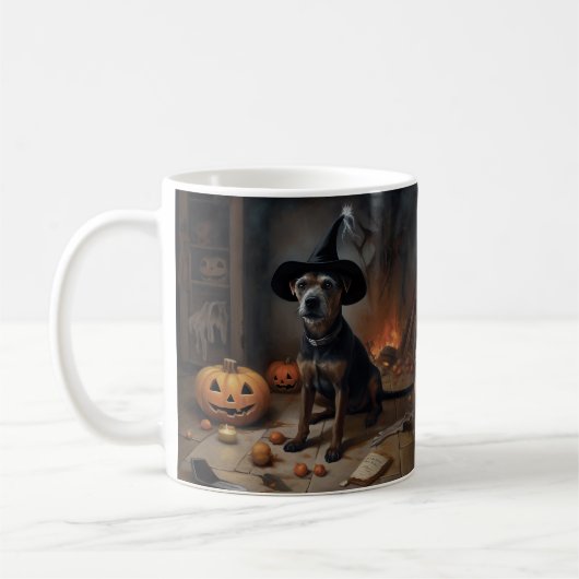 Chesapeake Bay Terrier pompoenen Halloween eng Koffiemok (Links)