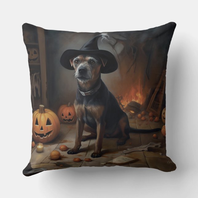 Chesapeake Bay Terrier pompoenen Halloween eng Kussen (Achterkant)