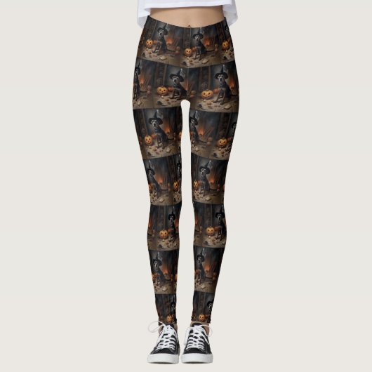 Chesapeake Bay Terrier pompoenen Halloween eng Leggings (Voorkant)