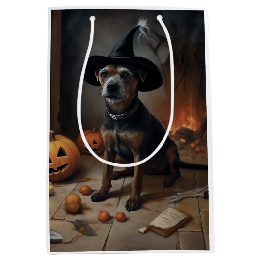 Chesapeake Bay Terrier pompoenen Halloween eng Medium Cadeauzakje (Voorkant)