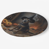 Chesapeake Bay Terrier pompoenen Halloween eng Papieren Bordje (Gekanteld)