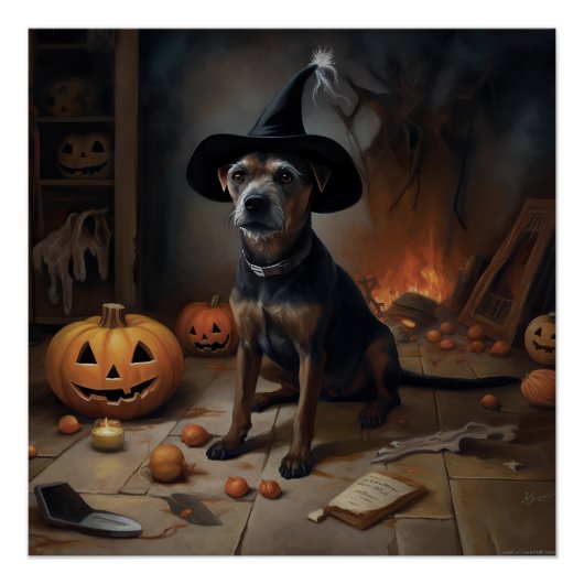 Chesapeake Bay Terrier pompoenen Halloween eng Perfect Poster (Voorkant)