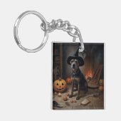 Chesapeake Bay Terrier pompoenen Halloween eng Sleutelhanger (Voorkant Links)