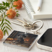 Chesapeake Bay Terrier pompoenen Halloween eng Sleutelhanger (Voorkant Rechts)