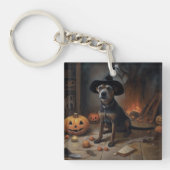 Chesapeake Bay Terrier pompoenen Halloween eng Sleutelhanger (Voorkant)