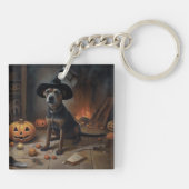 Chesapeake Bay Terrier pompoenen Halloween eng Sleutelhanger (Achterkant)