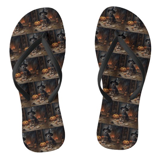 Chesapeake Bay Terrier pompoenen Halloween eng Teenslippers (Voetbed)