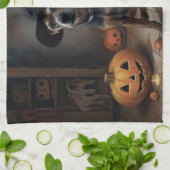 Chesapeake Bay Terrier pompoenen Halloween eng Theedoek (Gevouwen)