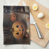 Chesapeake Bay Terrier pompoenen Halloween eng Theedoek (Quarter Fold)