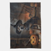 Chesapeake Bay Terrier pompoenen Halloween eng Theedoek (Verticaal)