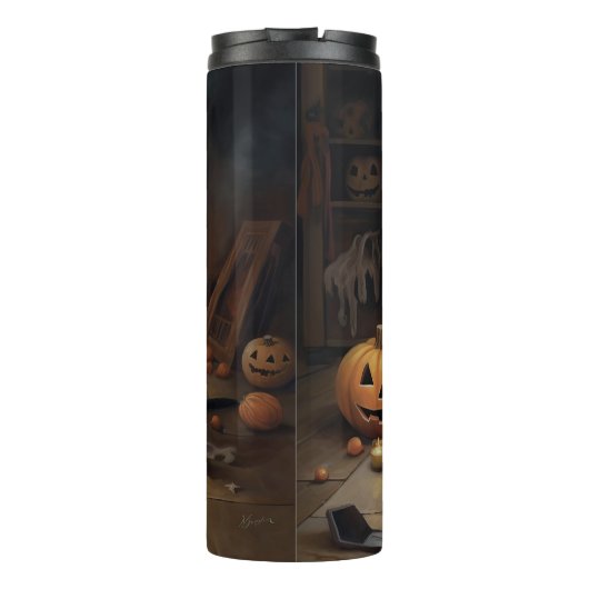 Chesapeake Bay Terrier pompoenen Halloween eng Thermosbeker (Achterkant)