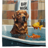 Chesapeake Bay Terrier Sloppy Sleepy Schattige Gra Douchegordijn (Voorkant)