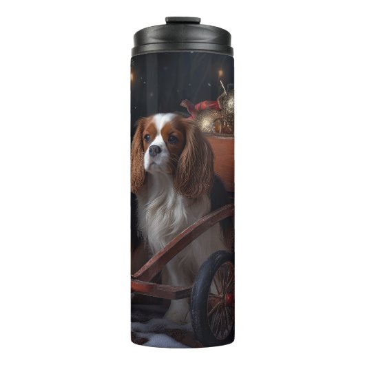 Chesapeake Bay Terrier Sneeuw Slede Kerstmis Thermosbeker (Voorkant)