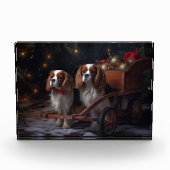Chesapeake Bay Terrier Snowy Sleigh Kerst Fotoblokken (Voorkant)