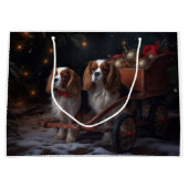 Chesapeake Bay Terrier Snowy Sleigh Kerst Groot Cadeauzakje (Voorkant)