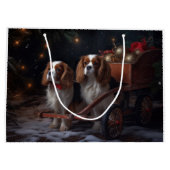 Chesapeake Bay Terrier Snowy Sleigh Kerst Groot Cadeauzakje (Achterkant)
