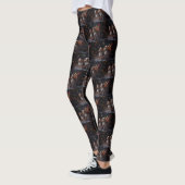 Chesapeake Bay Terrier Snowy Sleigh Kerst Leggings (Links)