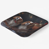 Chesapeake Bay Terrier Snowy Sleigh Kerst Papieren Bordje (Gebogen)