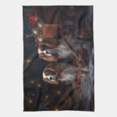 Chesapeake Bay Terrier Snowy Sleigh Kerst Theedoek (Verticaal)