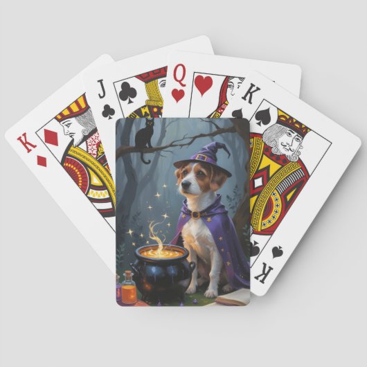 Chesapeake Bay Terrier Whimsical Halloween Pokerkaarten (Achterkant)
