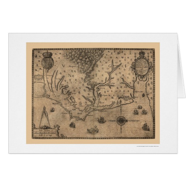 Chesapeake Bay Virginia Map 1590 (Voorkant Horizontaal)