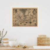 Chesapeake Bay Virginia Map 1590 Poster (Keuken)