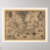 Chesapeake Bay Virginia Map 1590 Poster (Voorkant)