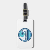 Chesapeake Beach Maryland Palmboom Vogels Bagagelabel (Voorkant verticaal)