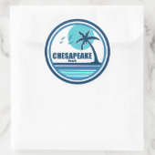 Chesapeake Beach Maryland Palmboom Vogels Ronde Sticker (Tas)
