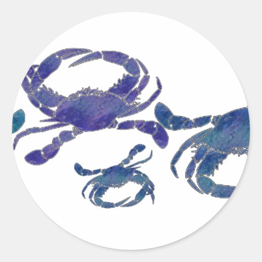 Chesapeake Blue Crabs Ronde Sticker (Voorkant)