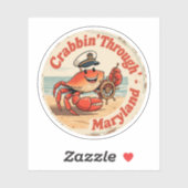 Chesapeake Charm_ Maryland Krab Captain Sticker (Vel)
