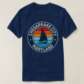 Chesapeake City Maryland Md  kleinboot Retro T-shirt (Design voorkant)