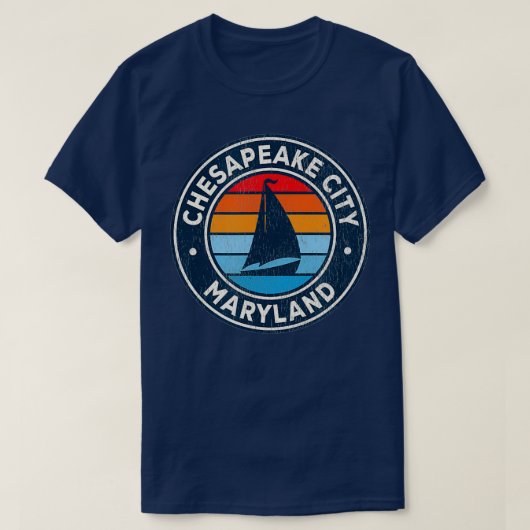 Chesapeake City Maryland Md kleinboot Retro T-shirt (Design voorkant)