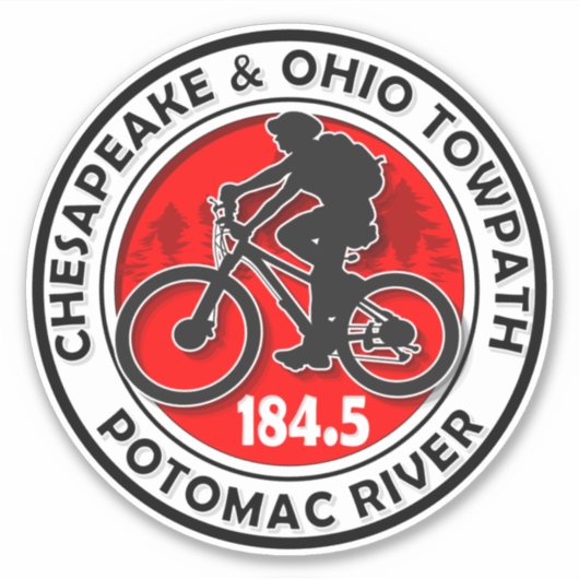 Chesapeake en Ohio Canal Towpath Maryland 184,5 M Sticker (Voorkant)