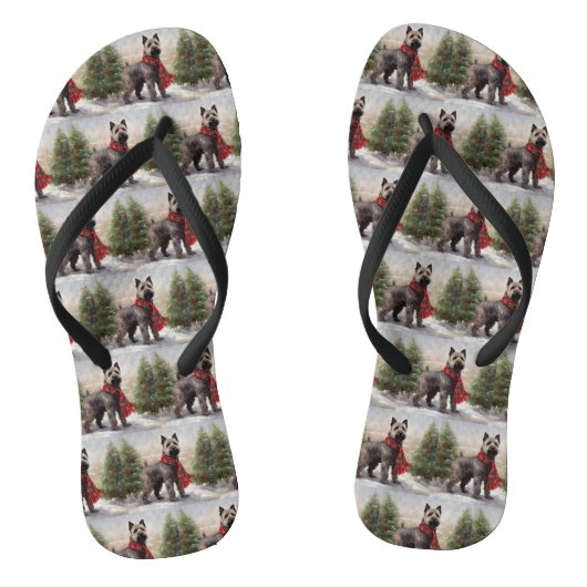 Chesapeake-hond in de sneeuw Kerstmis Teenslippers (Voetbed)