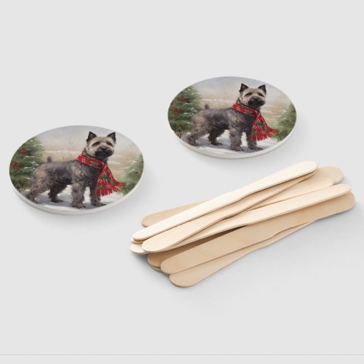 Chesapeake Hond in Sneeuw Kerstmis Handwaaier (Niet-gemonteerd)